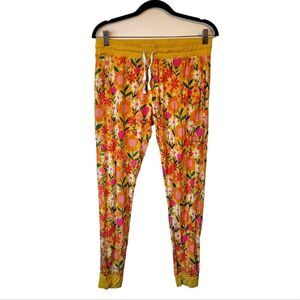 Little Sleepies Yellow Retro Floral Bamboo Pajama Pants Women's Size M